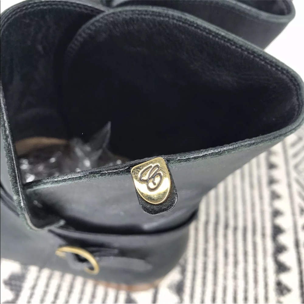 Vintage Chloe Black Leather Buckle Block Heel Ankle‎ Boots - Picture 7 of 12